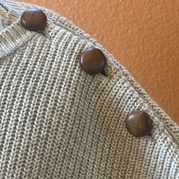 A.P.C. Oatmeal Color Rib Knit Poncho Bio Wool/Alpaca Large/Extra Large Like New! - Picture 8 of 11